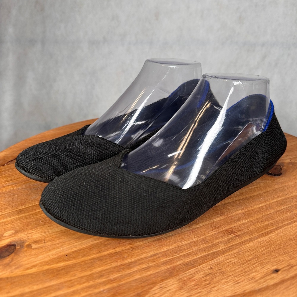 Rothy's The Loafer Women 9 Black Good Solid Knit Round Toe Slip On Shoes